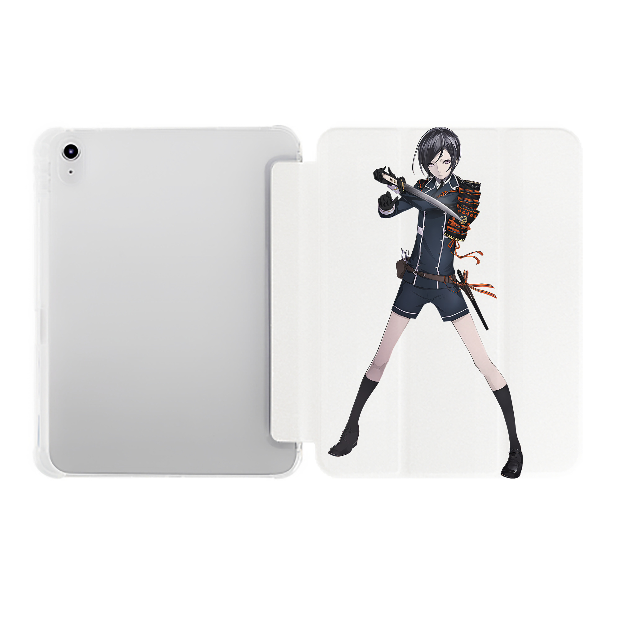 （画像用） 刀剣乱舞 Touken Ranbu IPad ケース ペン収納付き 三つ折りスタンド PUレザー×シリコン 対応機種9.5/10.5/10.9インチ